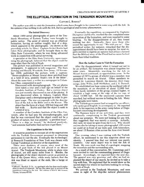 First page of The Elliptical Formation in the Tendürek Mountains