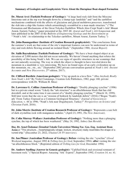 First page of The Many Differing Views by Geologists About the Boat