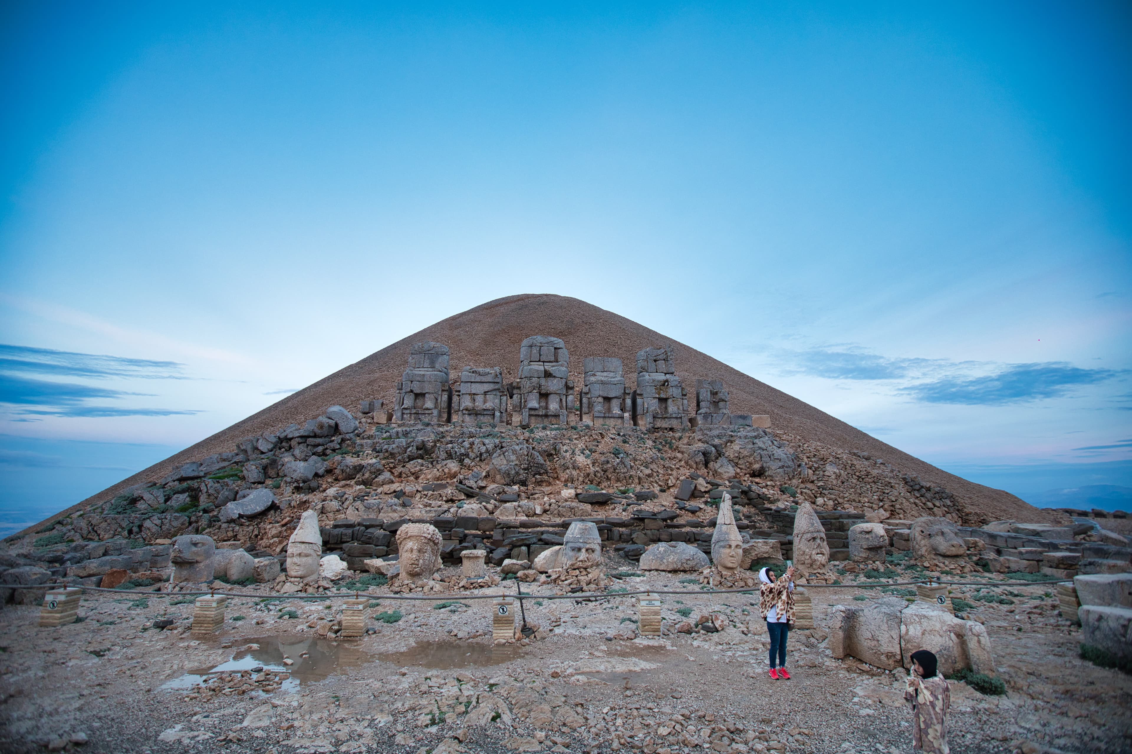 Mount Nemrut summit at sunrise