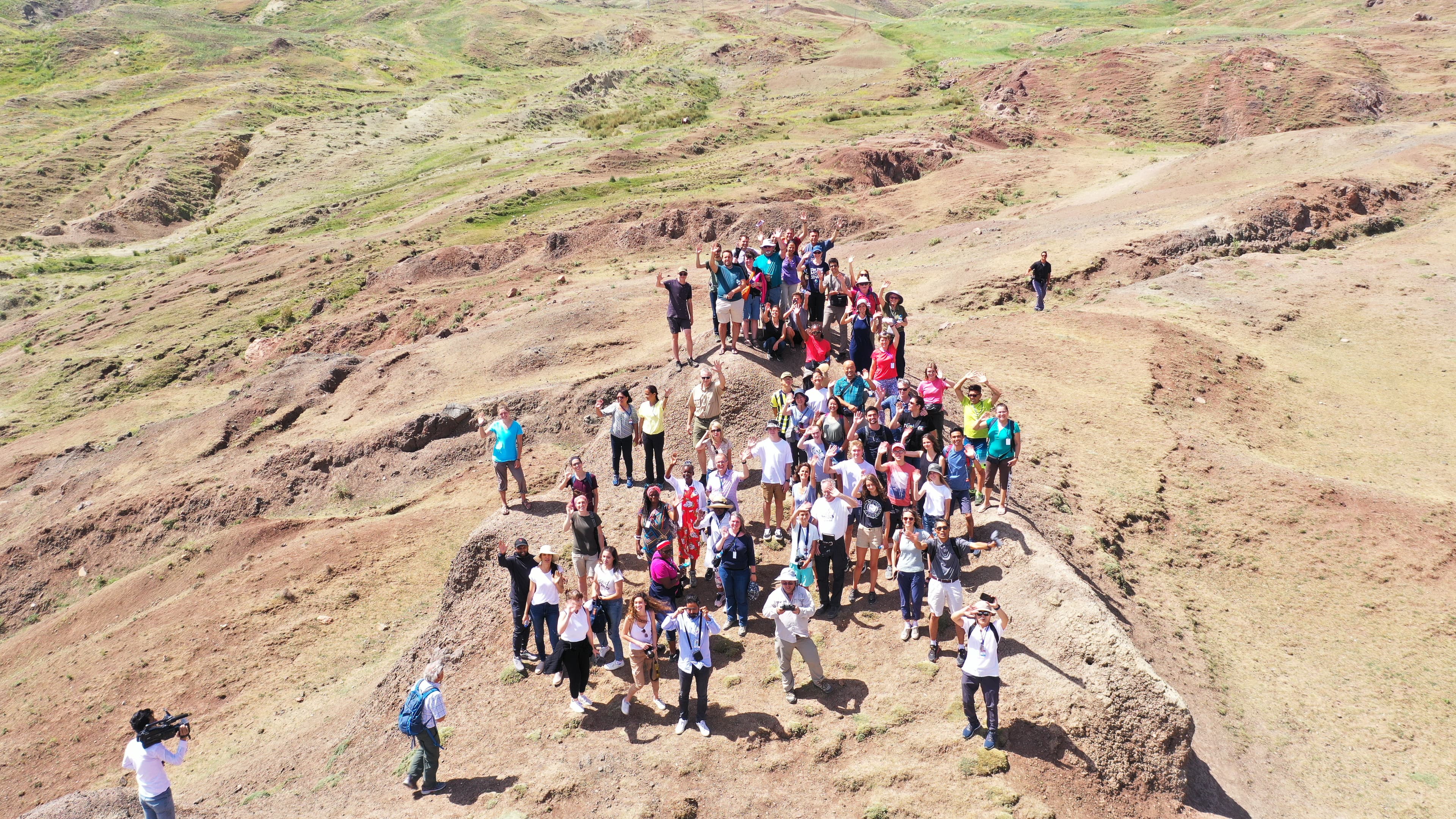 One of the many tour groups that visit the Noah's ark site each summer.