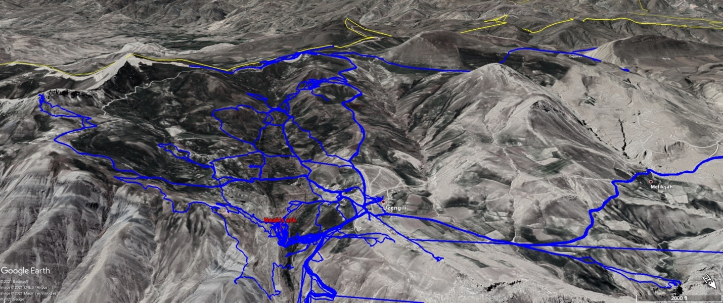 A blue line on a mountain

Description automatically generated