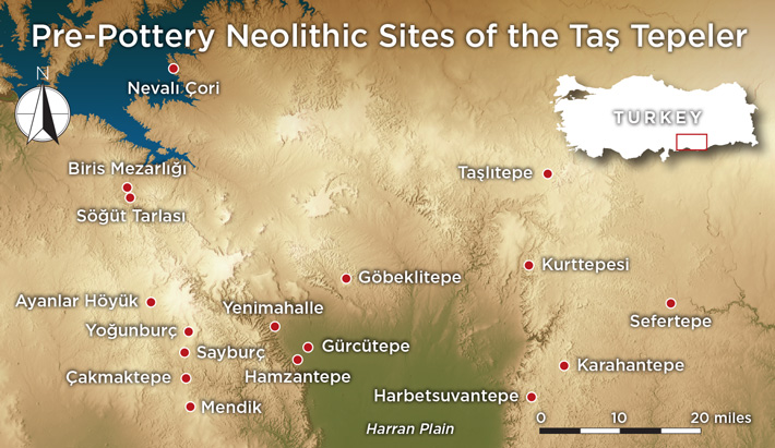 Neolithic pre-pottery rock sites around the Plain of Harran.